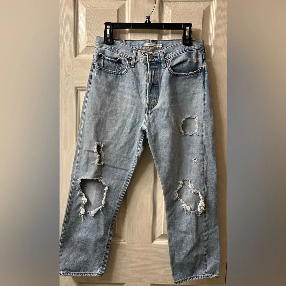 Levi's Light Blue Relaxed Distressed Jeans